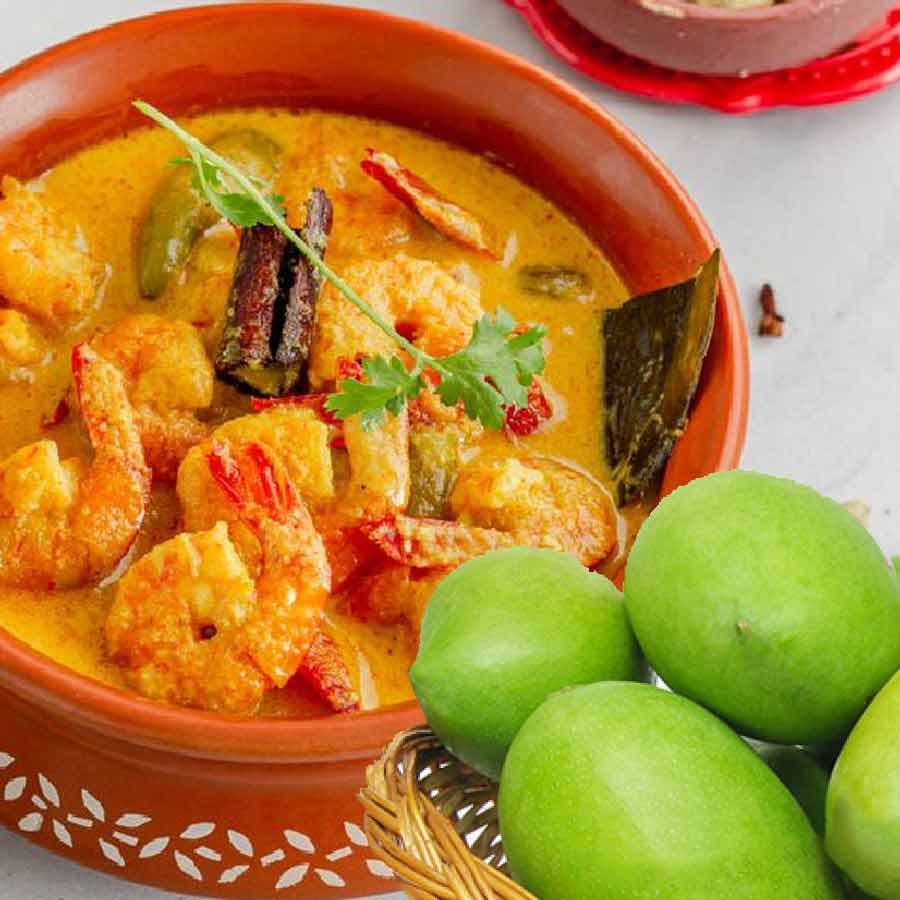 Bengali Prawn Mango Curry Recipe with Mustard Sauce