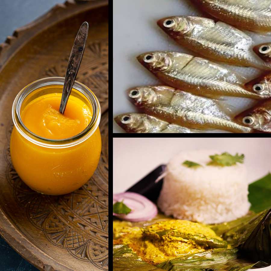 A recipe of paturi with mango and Mourala Fish for Jamai Shasthi dgtl