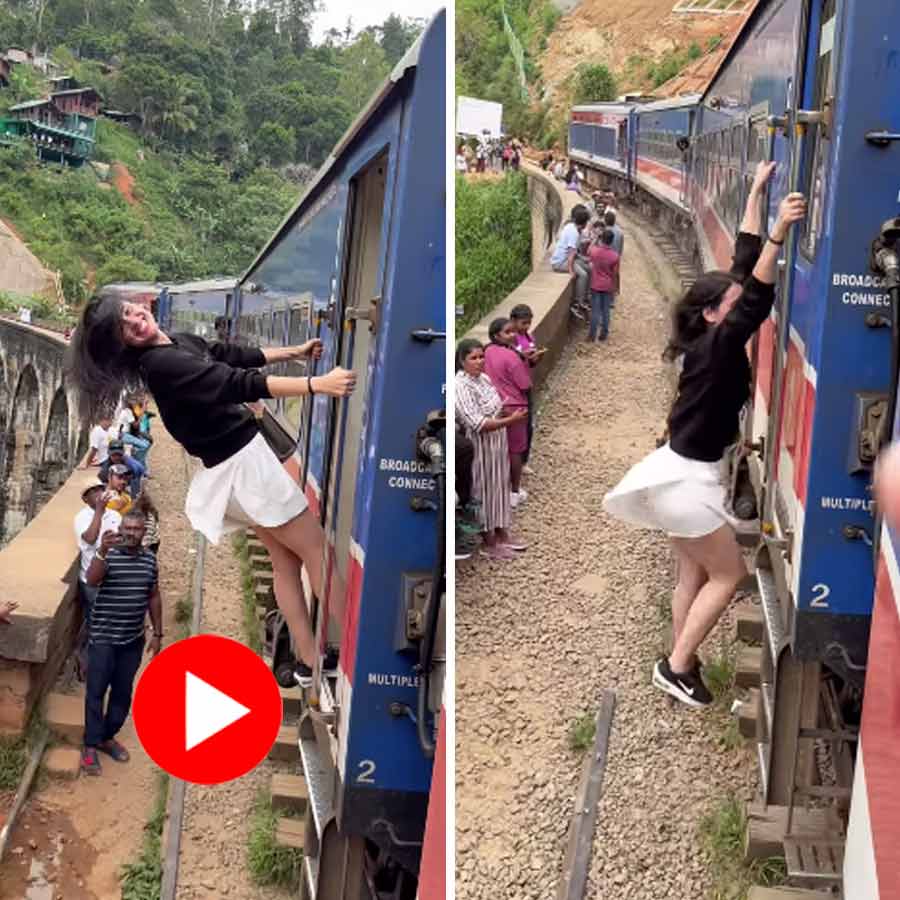 Woman making reel in train creates controversy in Sri Lanka