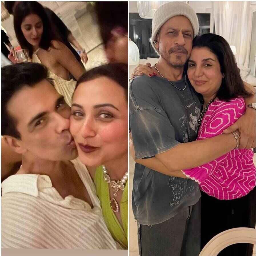 শাহরুখ খানের জন্মদিনে কর্ণ জোহর, রানি মুখোপাধ্যায়, ফরাহ খান।