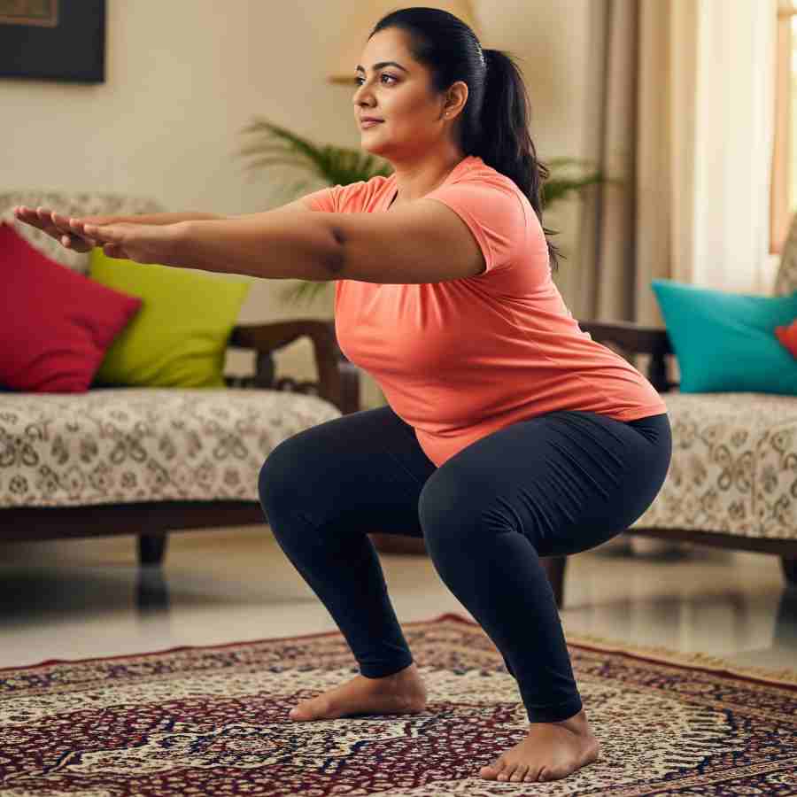 What are the benefits when you sit in a squat position for few minutes