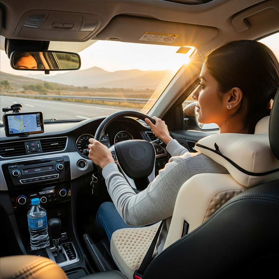 গাড়িতে লম্বা সফরেjর সময় পিঠ এবং কোমরের আরামে কী বন্দোবস্ত করা যায়?