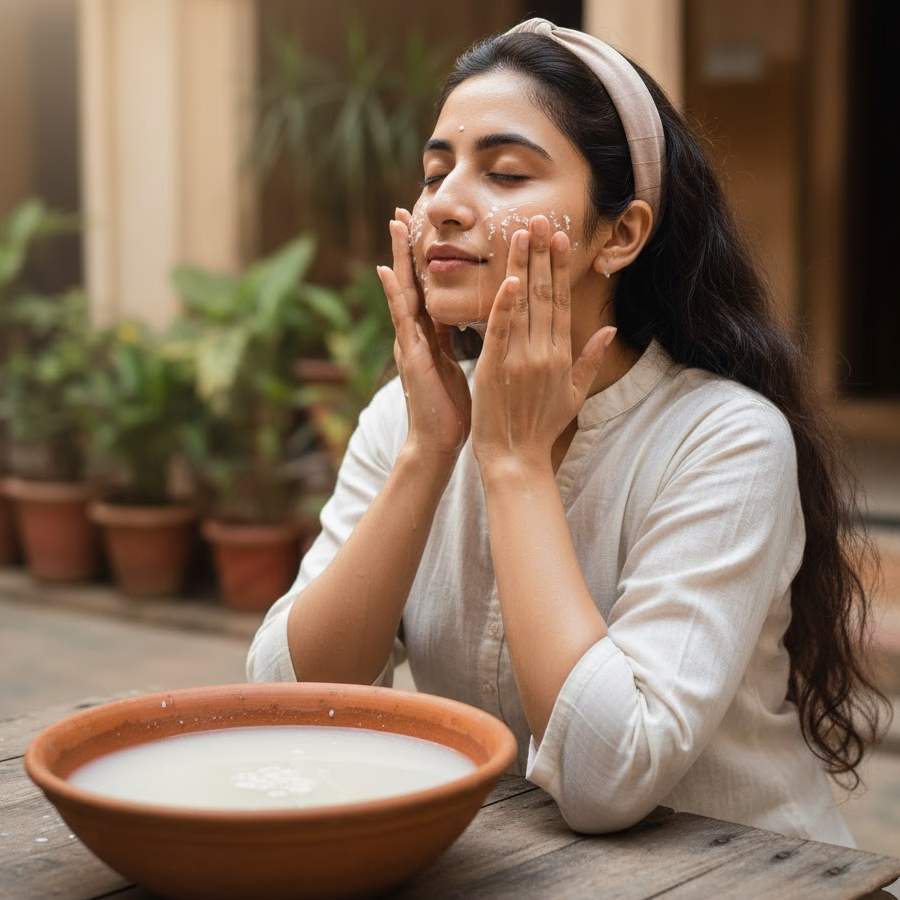 three face pack for brighter and younger looking skin made with rice water dgtl