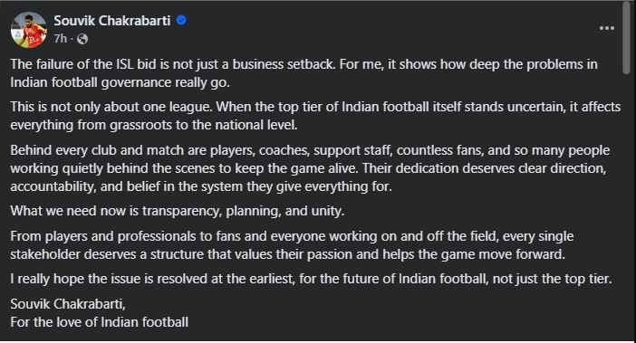 শৌভিকের সেই পোস্ট।