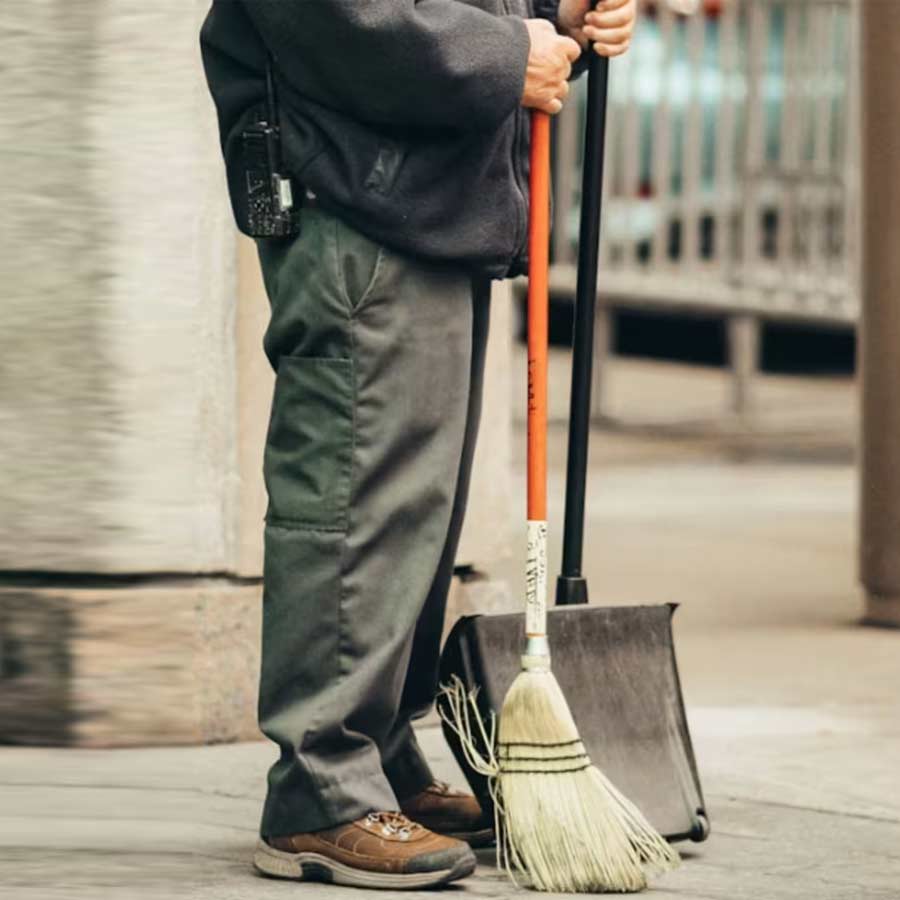 Japanese works as janitor