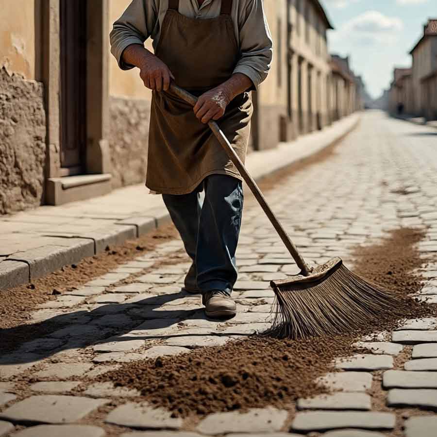 Japanese works as janitor