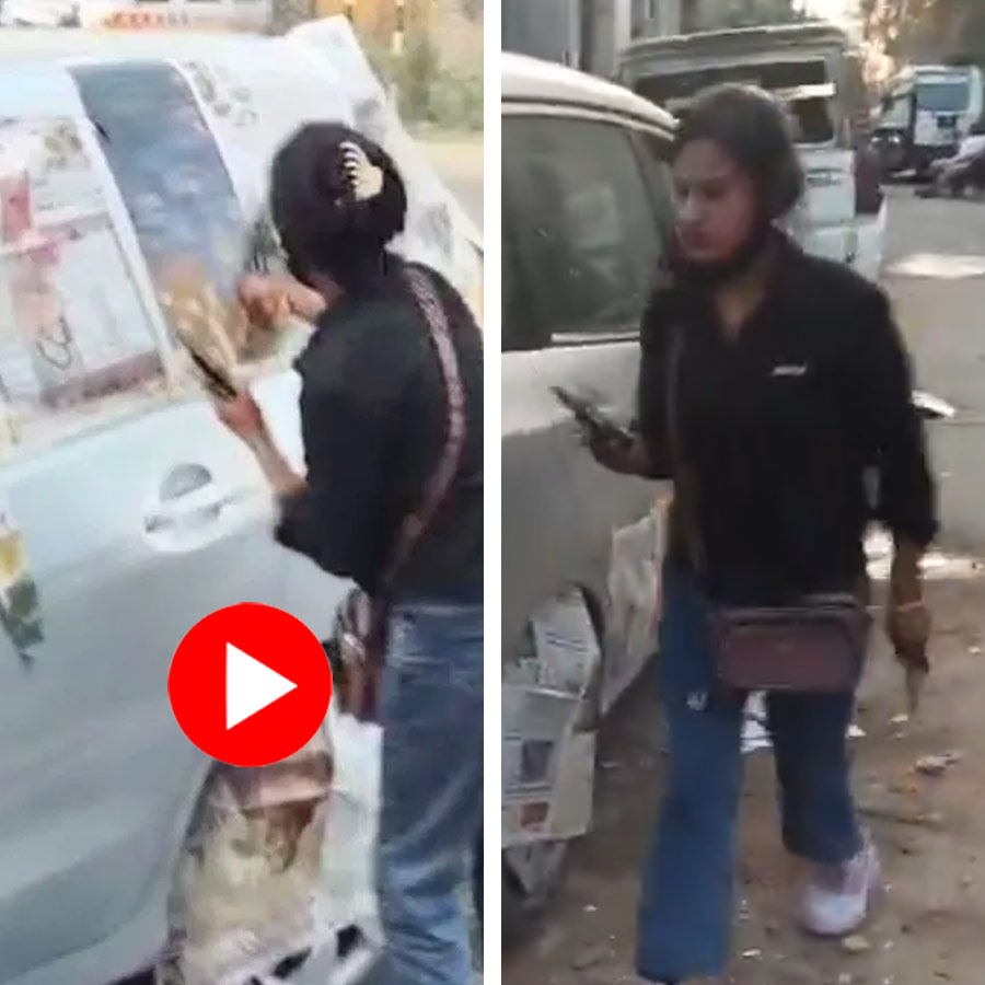 Video shows woman from Uttar Pradesh breaks husband’s car as he refused to pay household expenses, Police reacts