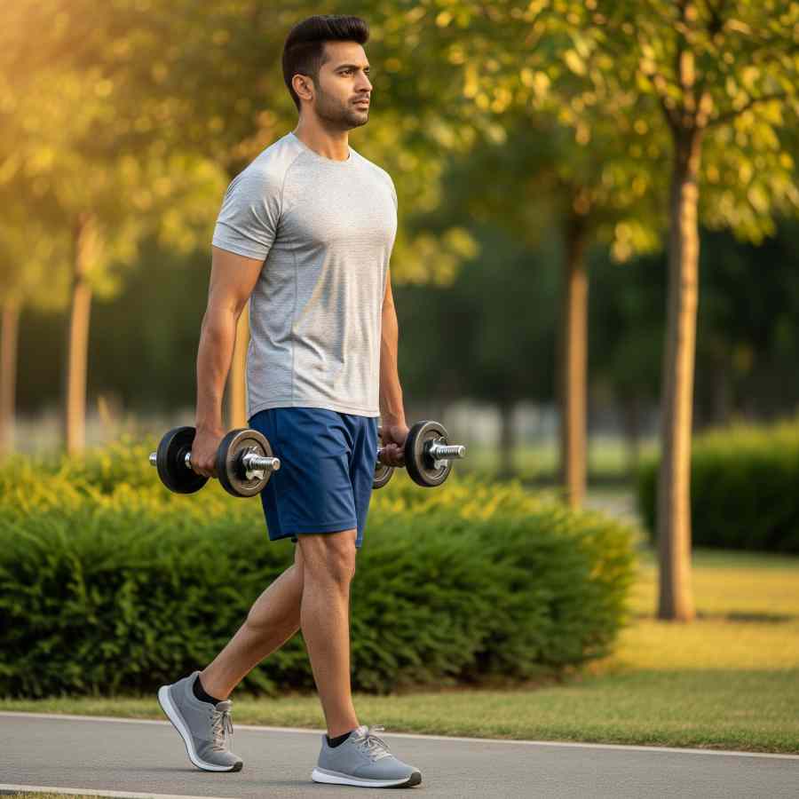 দু'হাতে ওজন নিয়ে হাঁটার উপকারিতা অনেক।