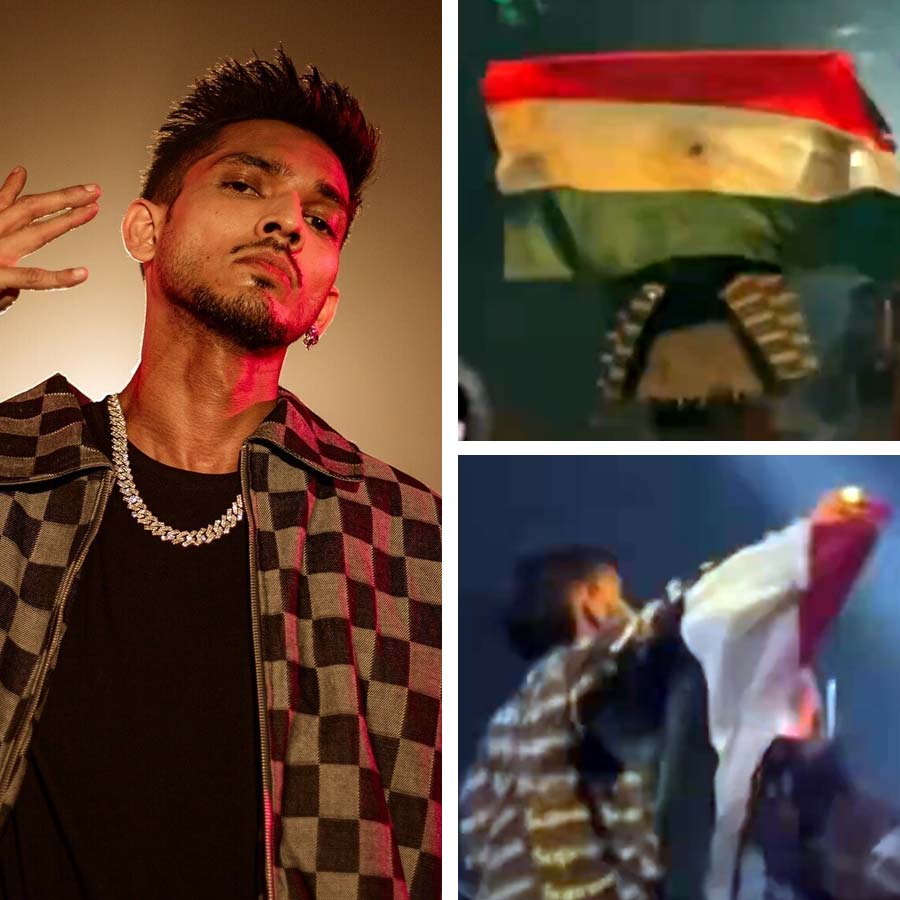 Pakistani rapper Talha Anjum waves national flag of India and sparks a controversy dgtl