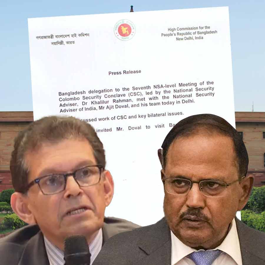 National Security Advisor Ajit Doval meets Bangladesh counterpart Khalilur Rahaman in New Delhi