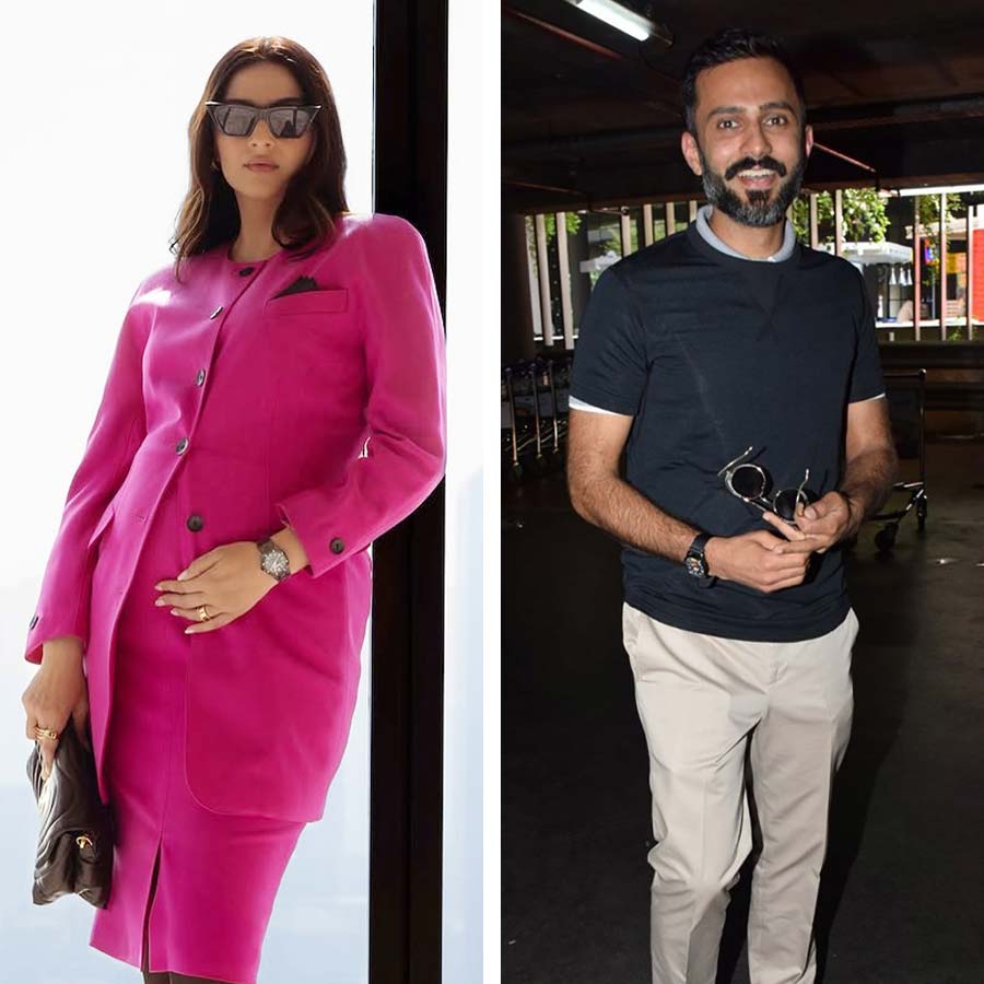 (বাঁ দিকে) সোনম কপূর, (ডান দিকে) আনন্দ আহুজা।