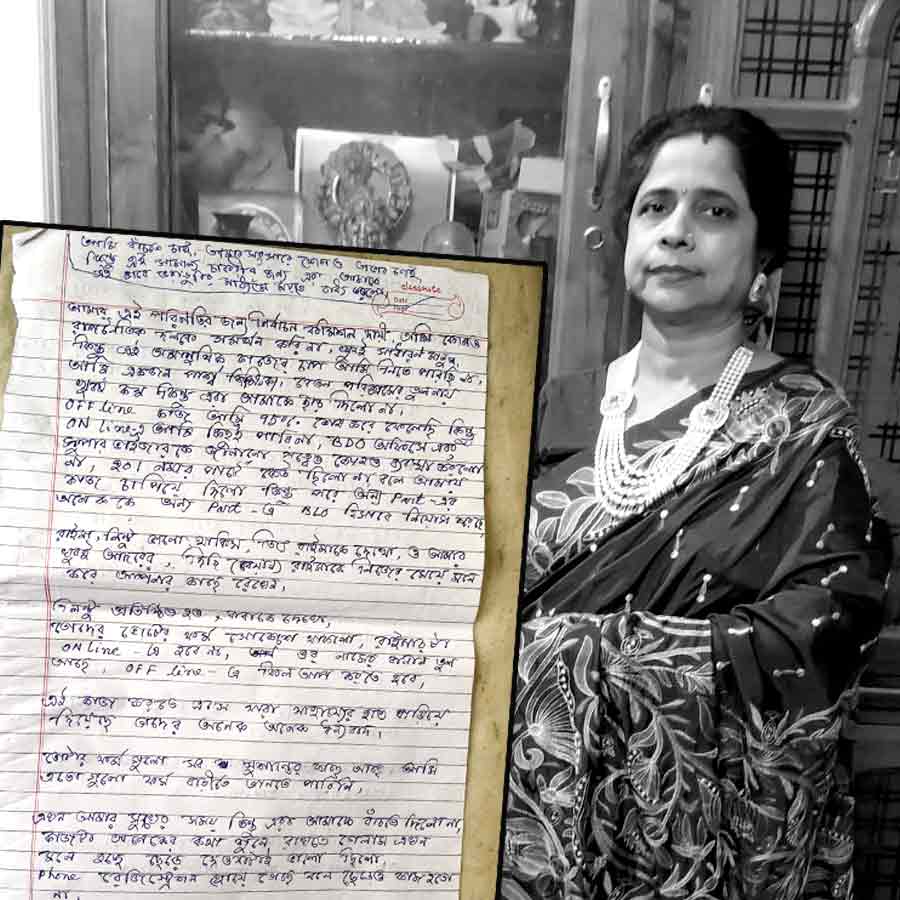 দেহের পাশ থেকে উদ্ধার হওয়া সুইসাইড নোট। 