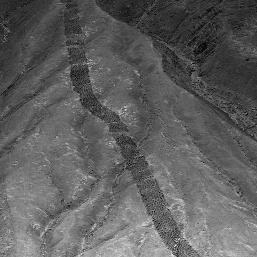 আকাশ থেকে এমনই দেখায় পিসকো উপত্যকার সেই গর্তগুলিকে।