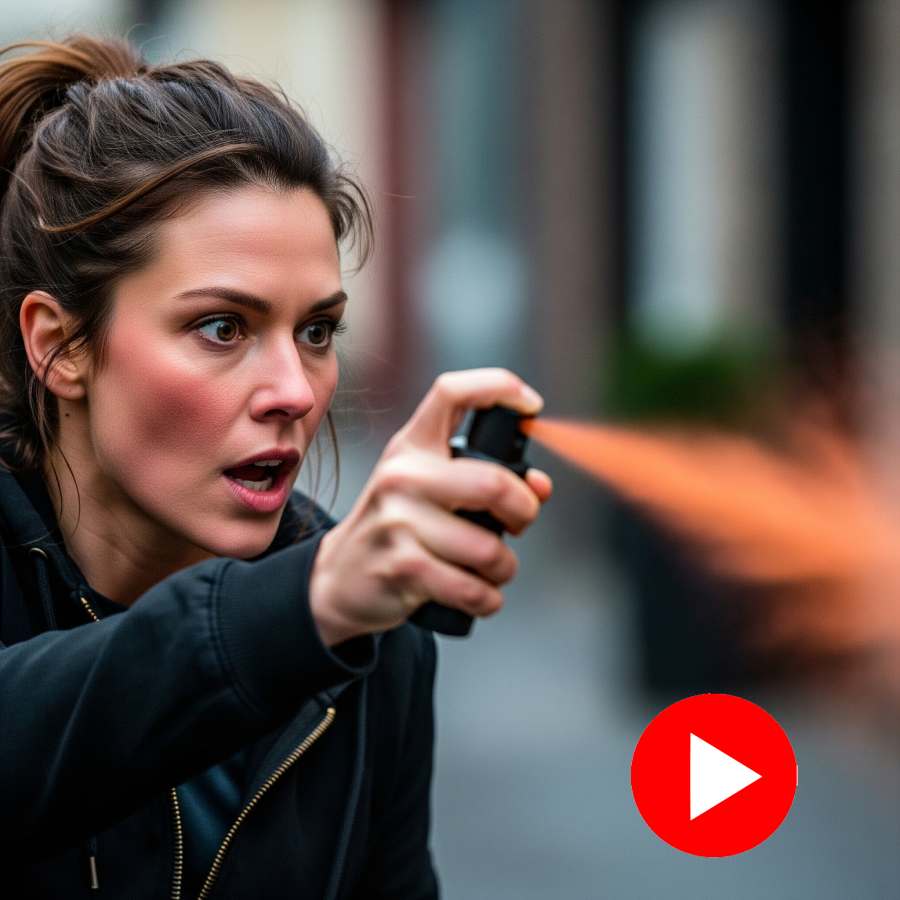 angry woman pepper-sprays Indian family including a child