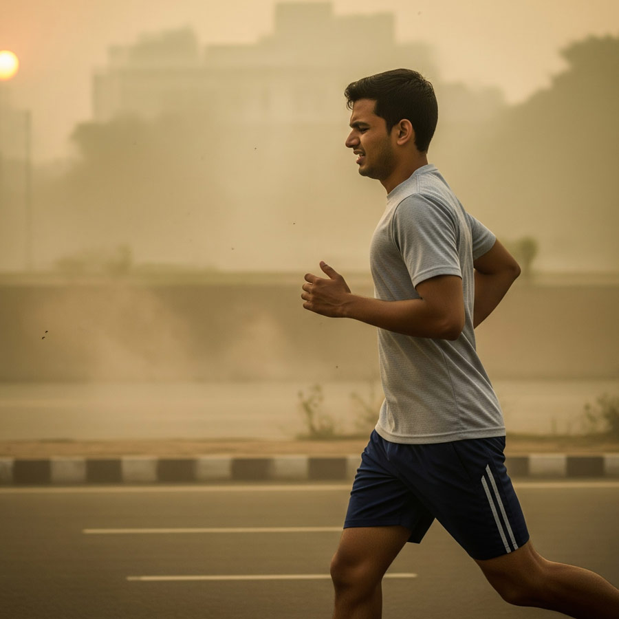 The worst time to go for a run during high air pollution