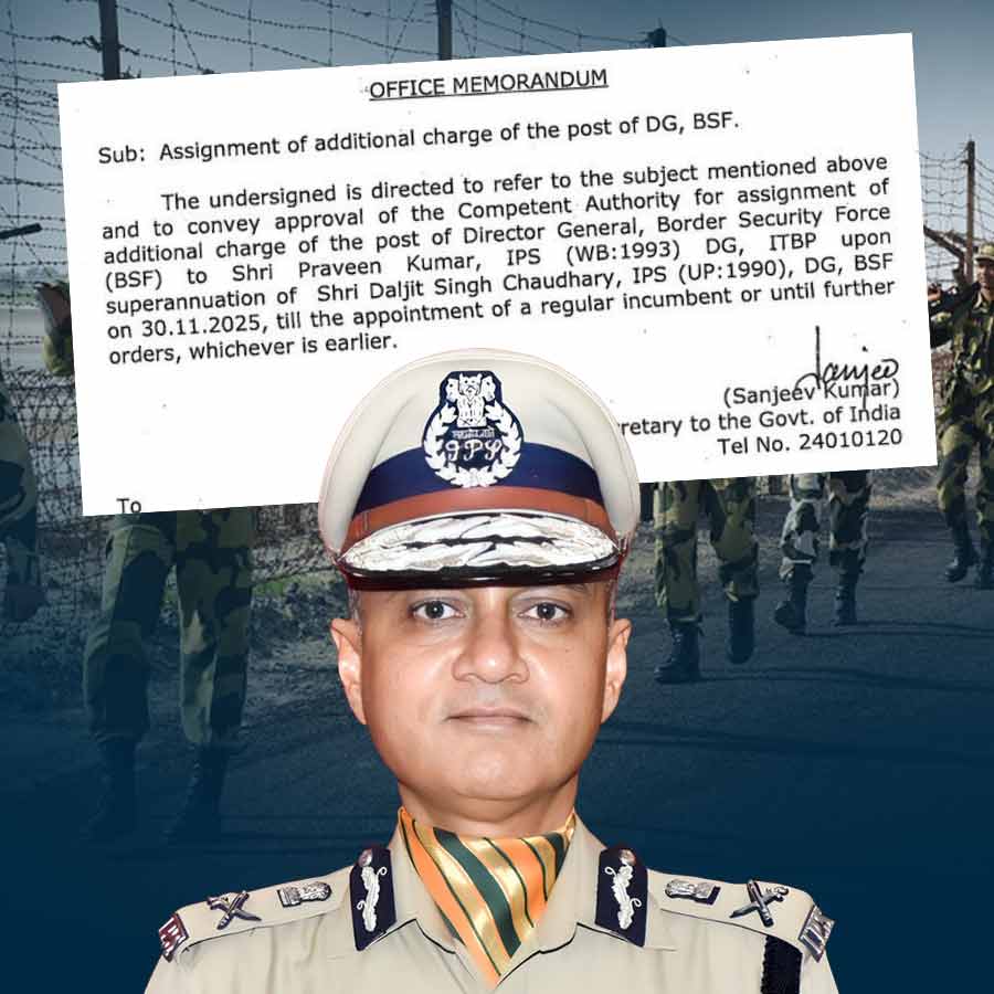 Union Home Ministry gives additional charge of DG BSF to DG ITBP Praveen Kumar, an IPS from West Bengal cadre