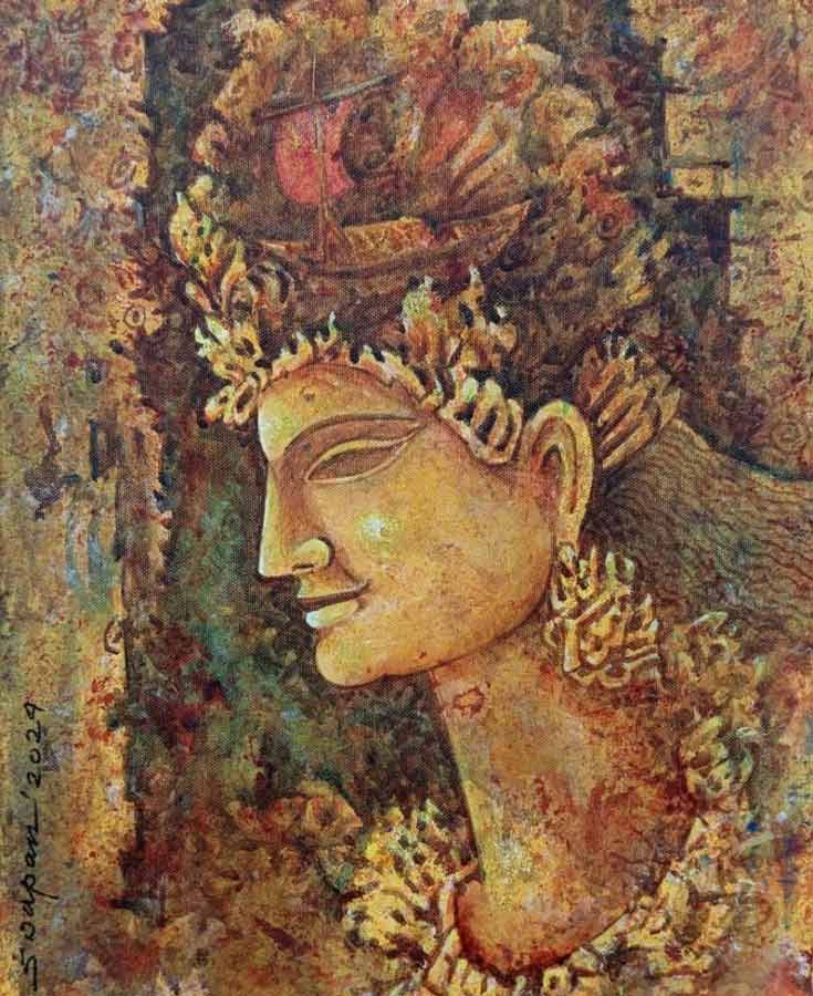 গতিধারা: চারুবাসনায় আয়োজিত যৌথ প্রদর্শনীর চিত্রকর্ম।