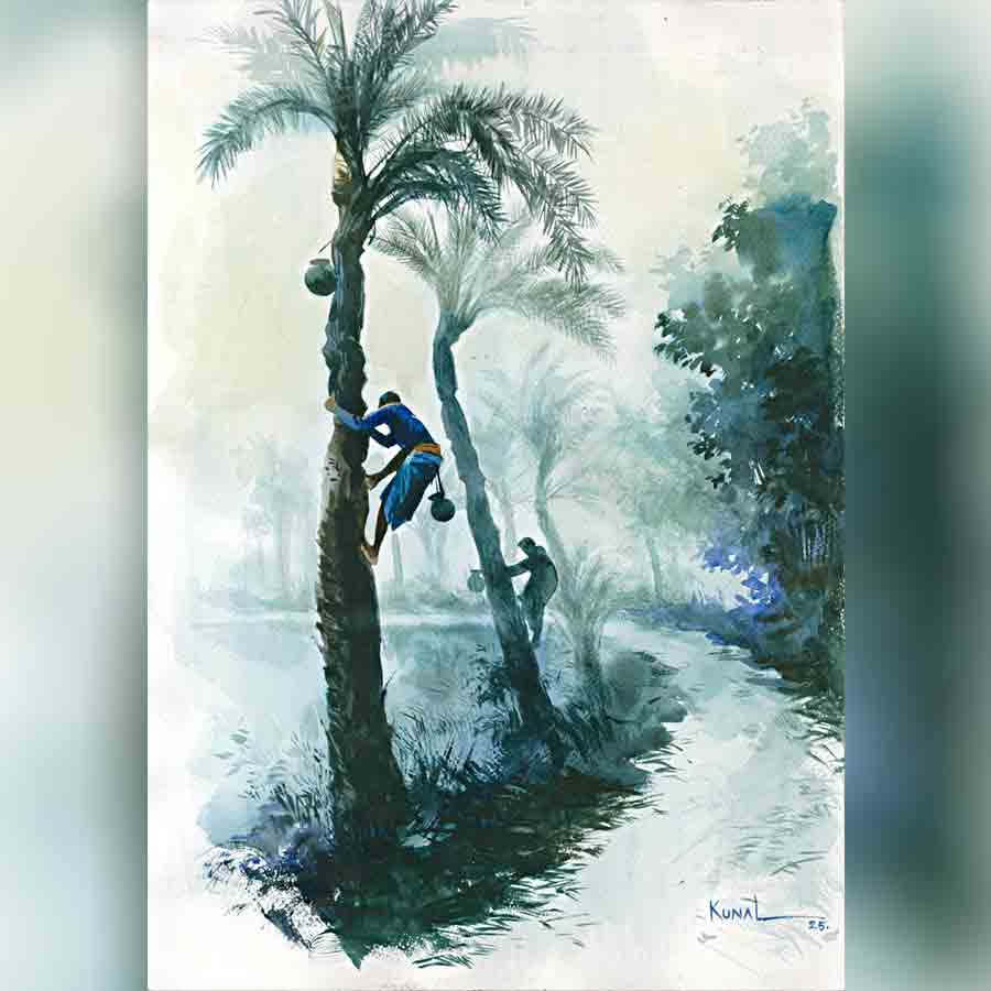 Life of date juice collector also known as Sheuli in this winter season