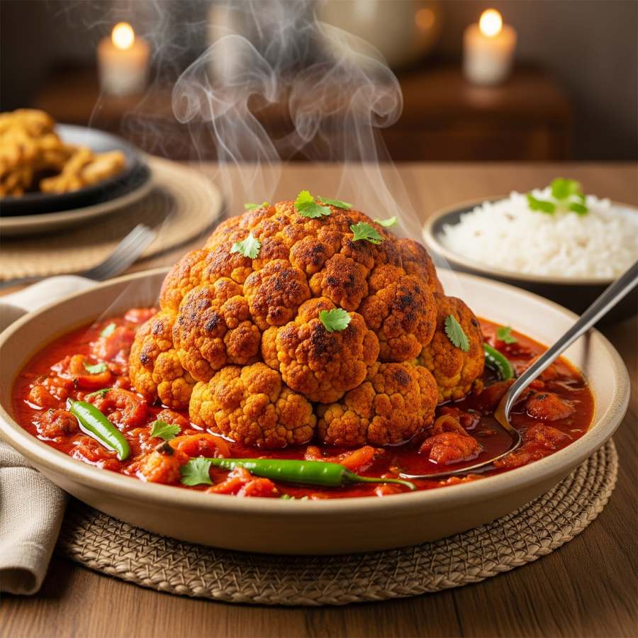 Easy recipe of Fulkopir Roast with a whole cauliflower dgtl