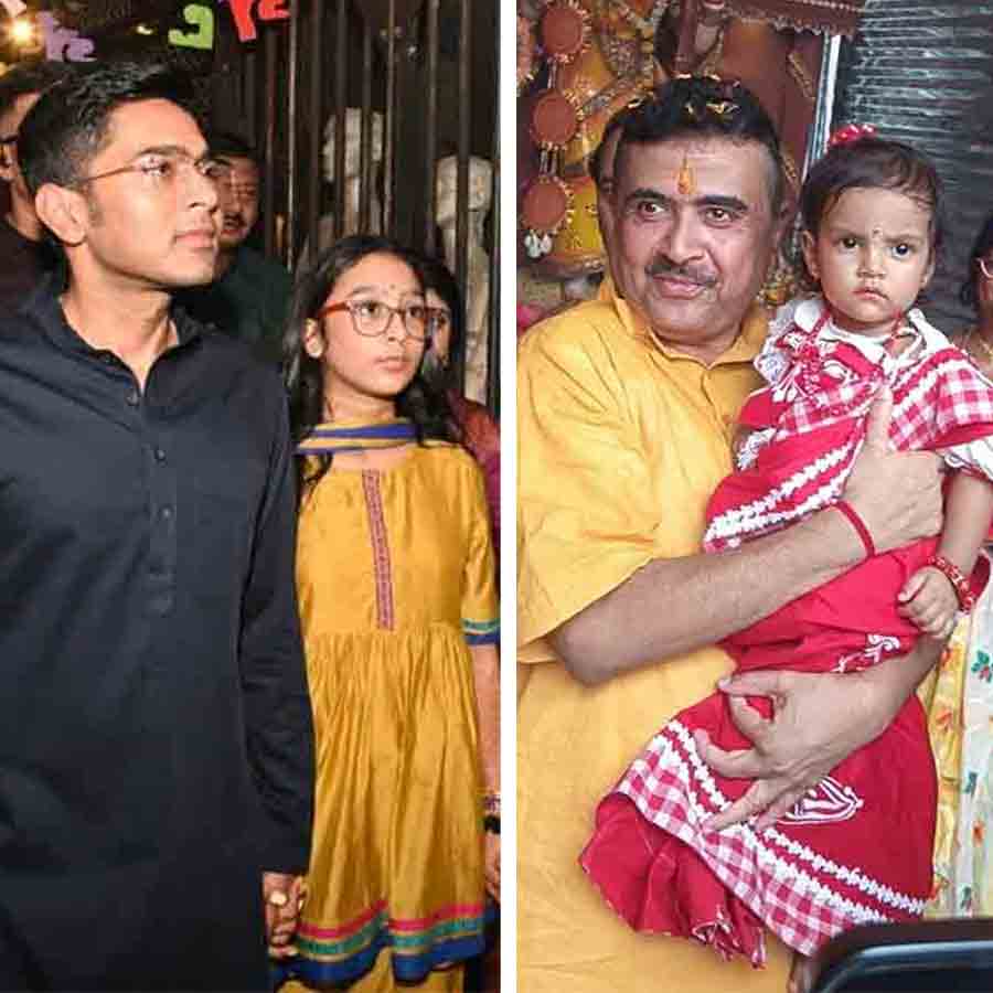 Abhishek meets migrant workers in puja, Suvendu vocal on women’s safety