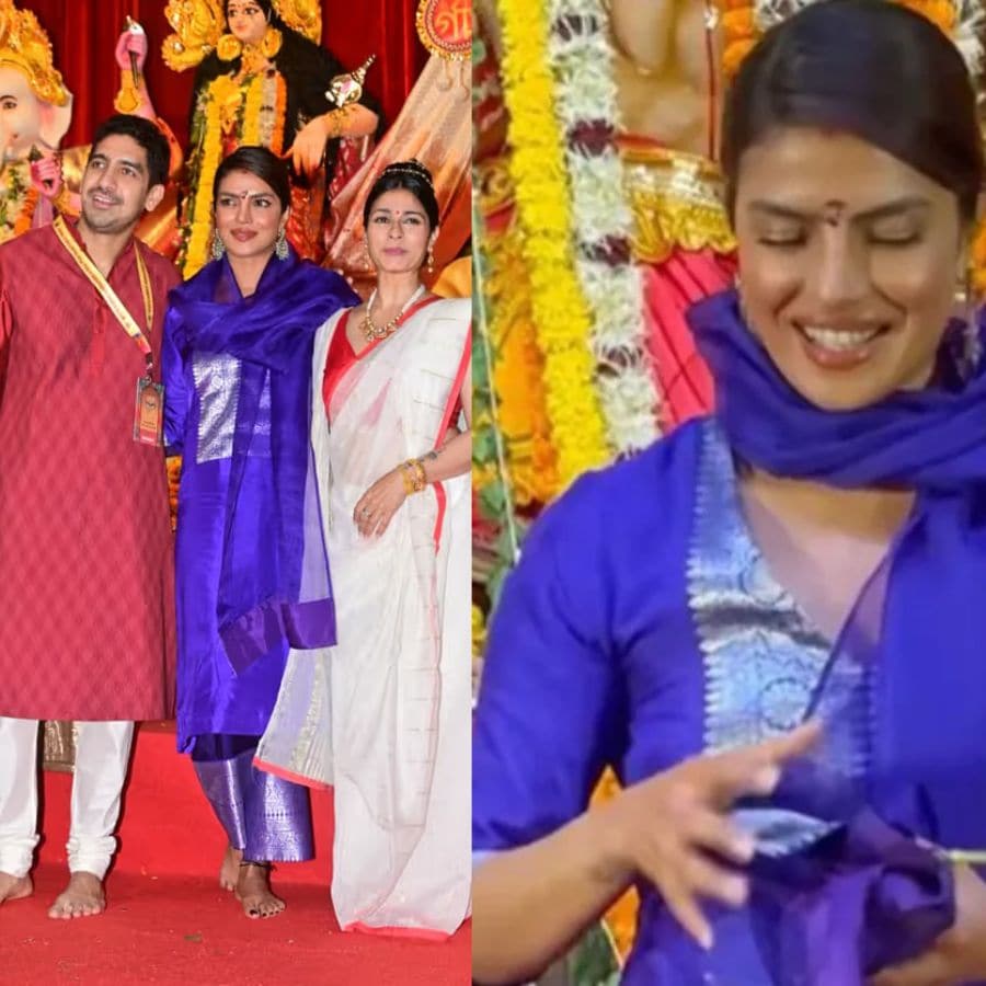 Priyanka Chopra Attends Kajol Rani Mukherjis Durga Puja dgtl