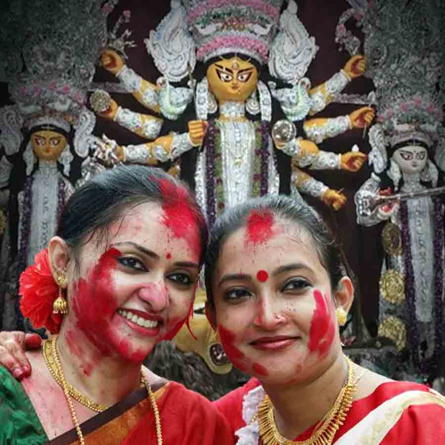 Durga Puja 2025 Sindoor Khela at Bagbazar Sarbojanin dgtl