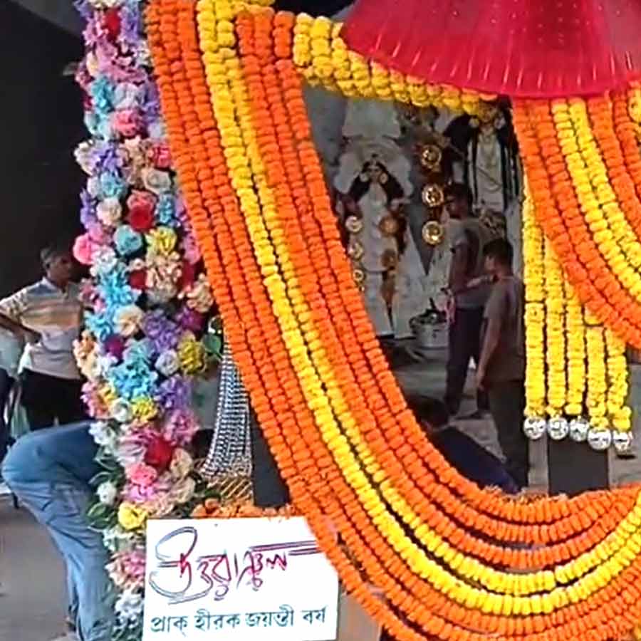 Structure of Jagaddhatri worshipped in Chandernagore dgtld