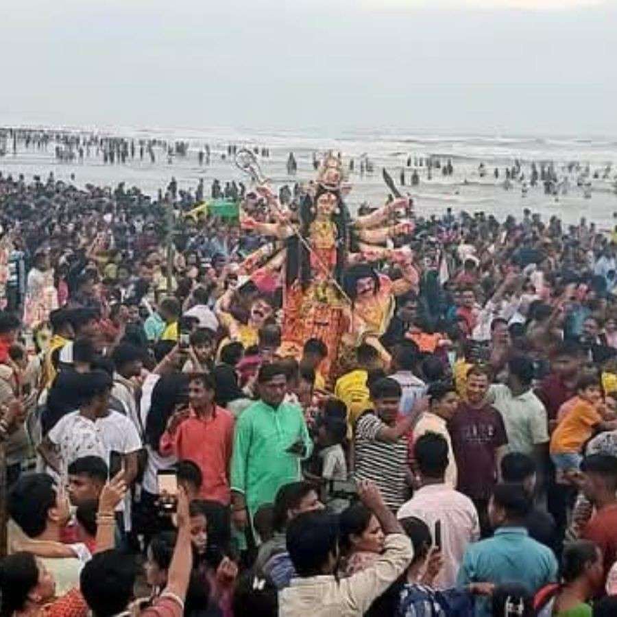 Idol Immersion at Cox Bazar Beach in Bangladesh After Durga Puja 2025 dgtl