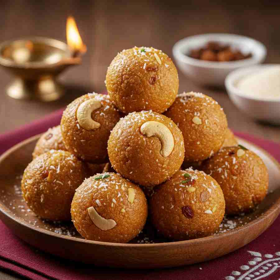 খেজুর ও বাদামের নাড়ু।