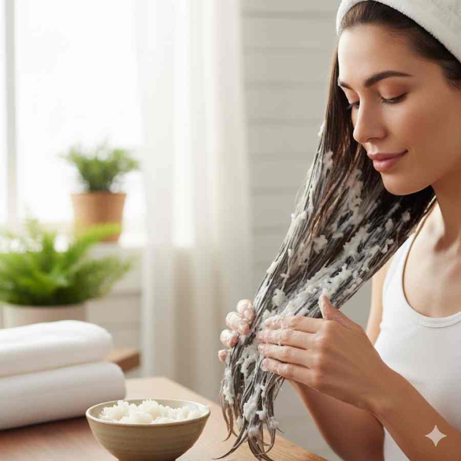 how to use cooked rice hair mask for healthy hair dgtl