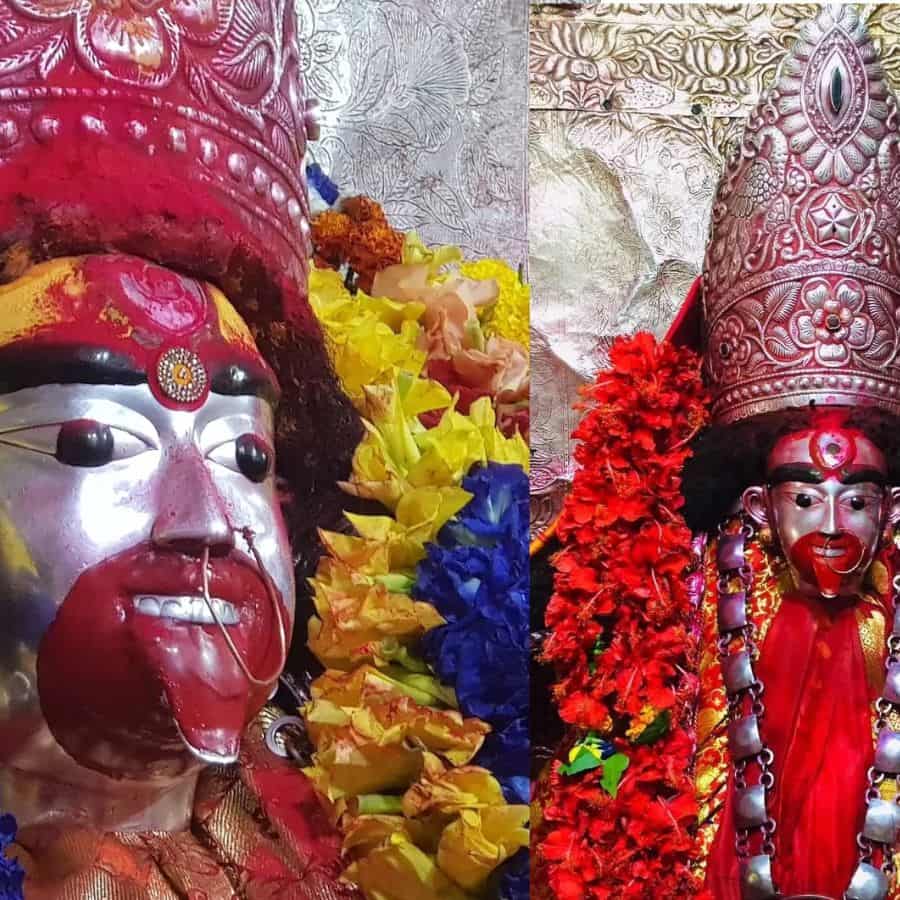  গুপ্ত চিনাকার তিন্ত্রমে নাকি বলা আছে, তারাপীঠ থেকে উত্তরে প্রায় এক ক্রোশ দূরে উদয়পুরে দেবী কালীর আসন। সেখানে দক্ষিণ দিকে মুখ করে থাকেন স্বয়ং দেবী তারা। অর্থাৎ, তারা আর কালী— দু’জনেই একে অপরের মুখোমুখি অবস্থান করছেন। 