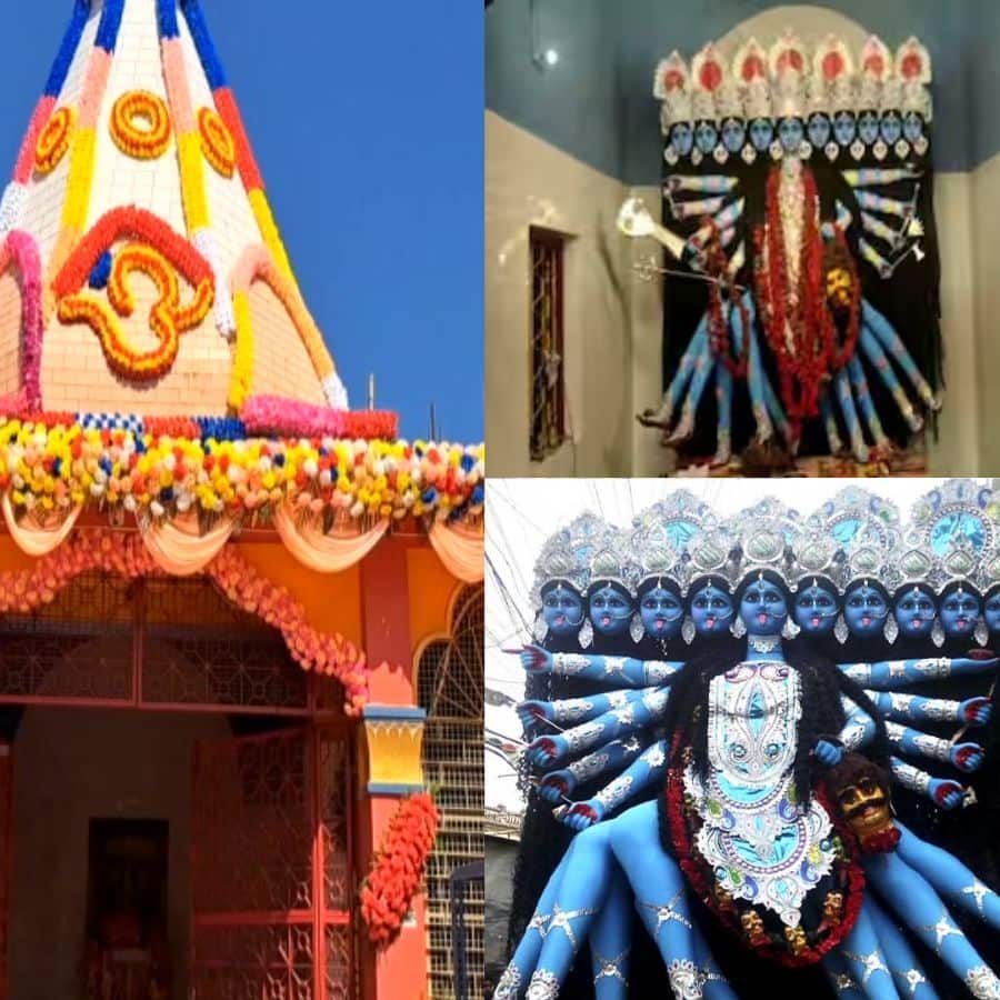 Goddess Kali with 10 hands legs and head worshipped in malda dgtl