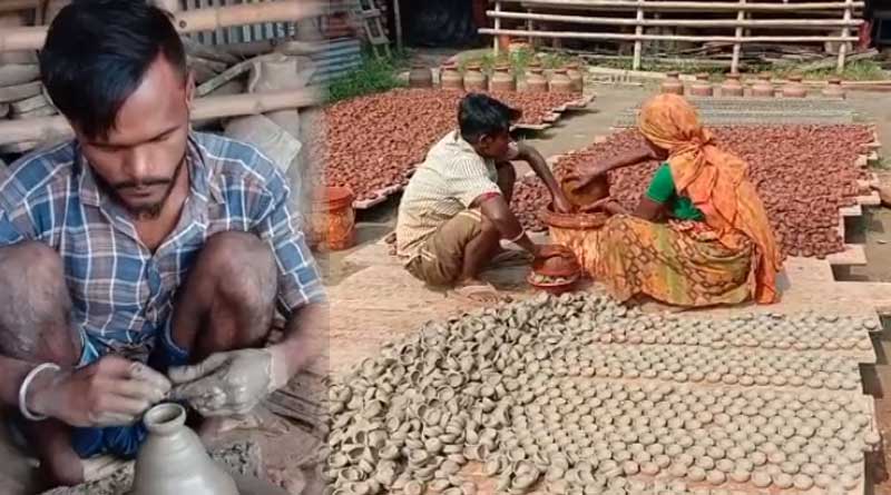 দীপাবলির ব্যস্ততা: সারা বছর এখানে মাটির কাজ চললেও দীপাবলির আগে ব্যস্ততা তুঙ্গে থাকে। মে মাসের শেষ দিক থেকেই প্রদীপ তৈরি শুরু করেন শিল্পীরা। কালীপুজো ও দীপাবলির জন্য বিশাল সংখ্যক প্রদীপের চাহিদা মেটানো হয়। প্রত্যেক কারিগর দিনে চার হাজার পর্যন্ত প্রদীপ তৈরি করতে পারেন।