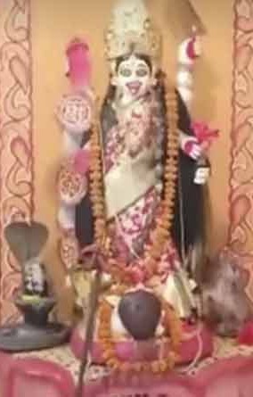 জনশ্রুতি অনুযায়ী মধুময় ঘোষ নাকি স্বপ্নাদেশ পান। সেই স্বপ্ন দেখার পরই তিনি বাঁকুড়ার শুশুনিয়া পাহাড় থেকে পাথর এনে এই মূর্তি গড়েন।  তার পর থেকেই এই মন্দিরে পূজিত হচ্ছেন শ্বেকালী। 