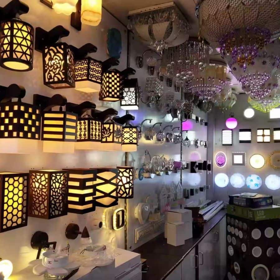 বিভিন্ন ধরনের ফেস্টিভ্যাল লাইট, টুনি স্ট্রিং, ফেয়ারি লাইট, ডিস্কো লাইট সবই এই বাজারে পাওয়া যায়। চাঁদনিতে মূলত হোলসেল এবং রিটেইল দুটোই রয়েছে।