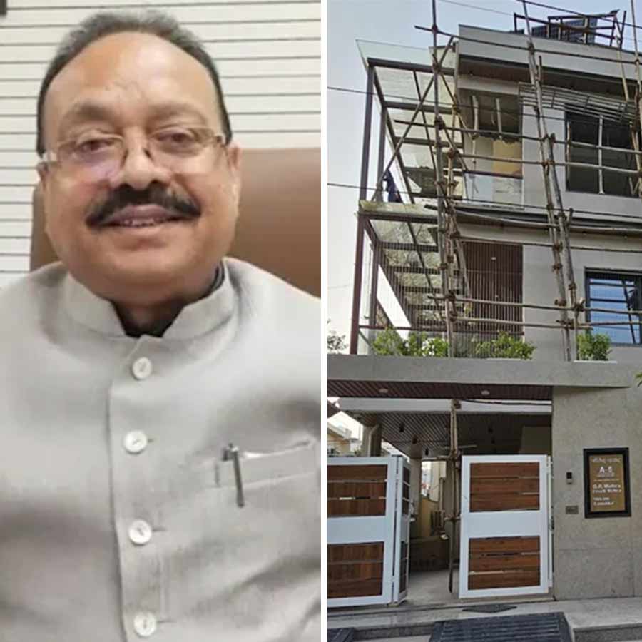 (বাঁ দিকে) ইঞ্জিনিয়ার জিপি মেহরা। (ডান দিকে) তাঁর অনেকগুলি বাড়ির মধ্যে একটি। ছবি: সংগৃহীত।