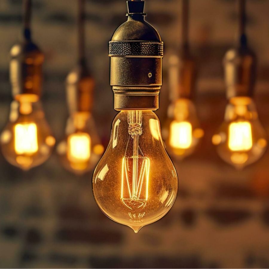 কয়েলযুক্ত ভিনটেজ ঝুলন্ত বাল্ব ডাইনিং টেবিল বা বসার ঘরে আনে মার্জিত রুচির চাপ।