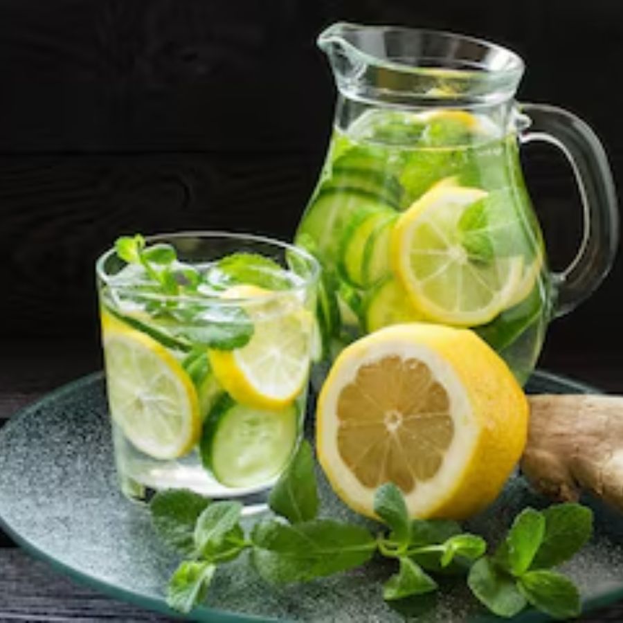 অ্যান্টি অক্সিডেন্টে ঠাসা ডিটক্স পানীয় বানাতে পুদিনা পাতা, ধনে পাতা, আদা, দারচিনি, লবঙ্গ এবং কাঁচা হলুদের টুকরো মিশিয়ে দিন জলের সঙ্গে। তার পর সেটি পান করুন। 