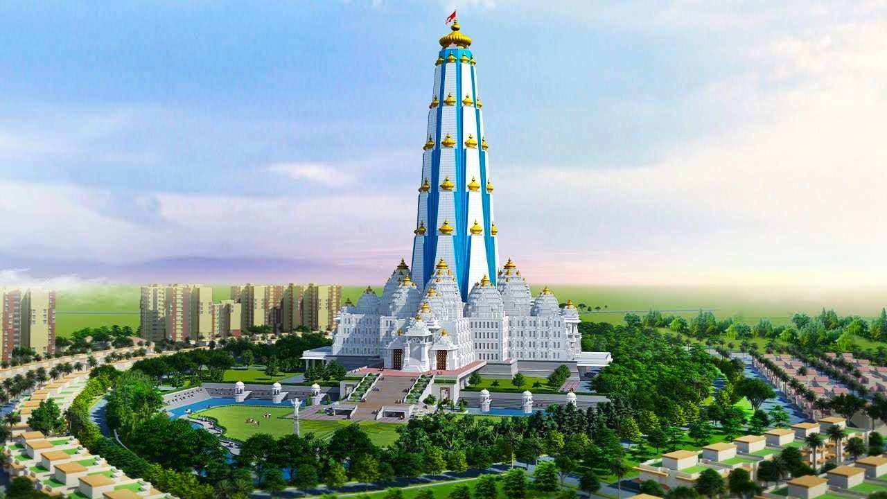 নবপল্লি অ্যাসোসিয়েশনের থিম ভাবনায় মূর্ত হয়ে উঠছে বৃন্দাবনের চন্দ্রোদয় মন্দির। প্রসঙ্গত, বাস্তবে এটি একটি নির্মীয়মাণ মন্দির। যেটি গড়ে তুলতে অন্তত ৭০০ কোটি টাকা ব্যয় করা হবে। 