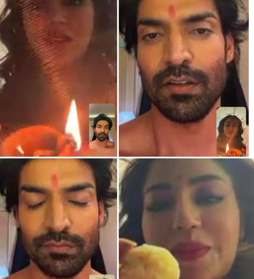 ভার্চুয়াল বলুন বা ডিজিটাল, মোদ্দাকথা অনলাইনেই এই বছর করবা চৌথ ব্রত পালন করলেন গুরমীত এবং দেবিনা। 