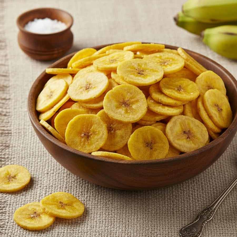 কাঁচকলার চিপ্‌স কম সুস্বাদু নয়।