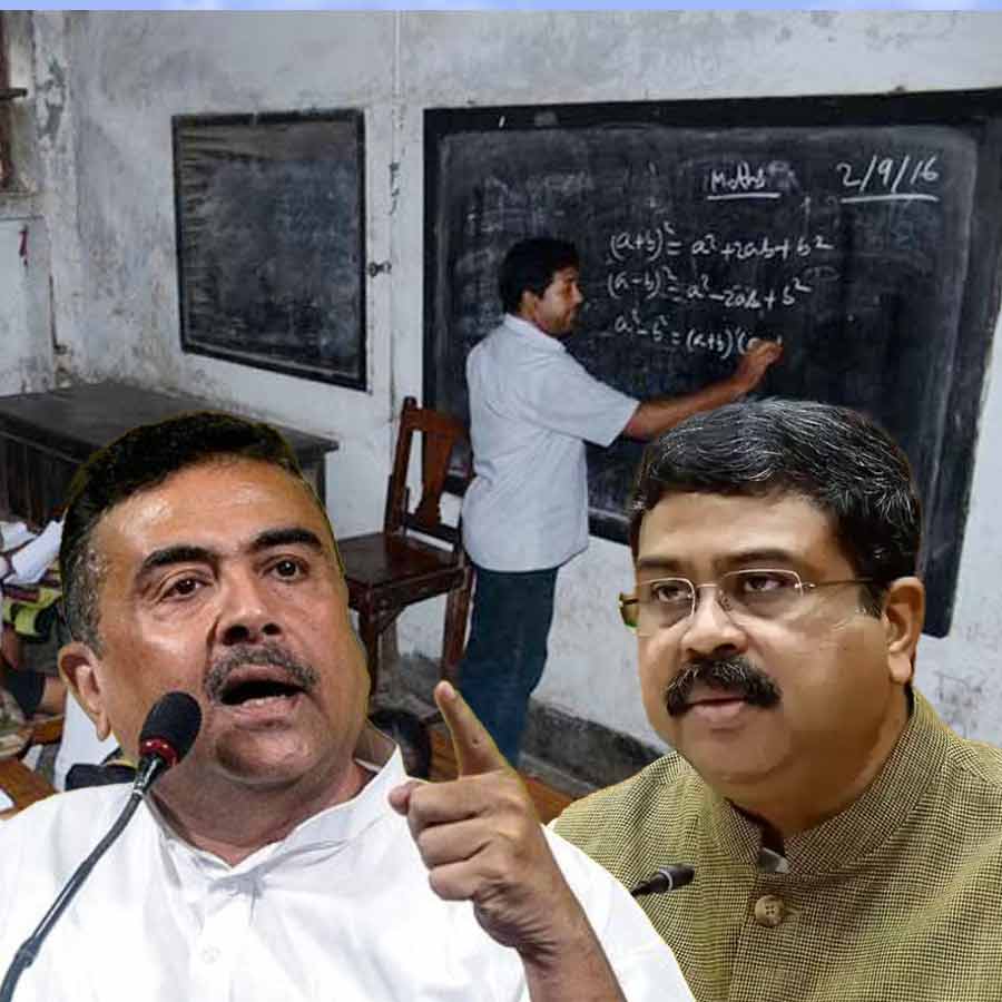 Union Education Minister Dharmendra Pradhan sent a message to the primary school teachers of the through BJP Leader Suvendu Adhikari