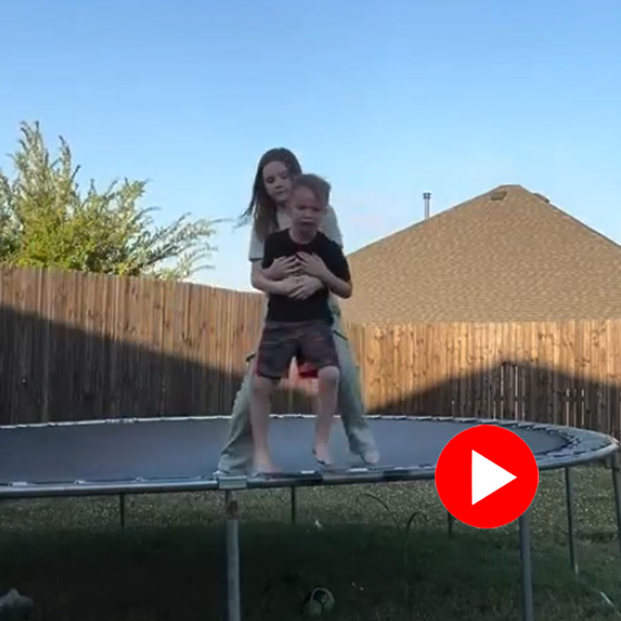 Video of Texas Girl Saves Brother From Choking Candy While Jumping On Trampoline dgtl
