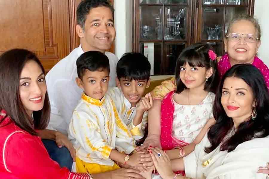 Shrima Rai and Aditya Rai with Aishwarya Rai Bachchan