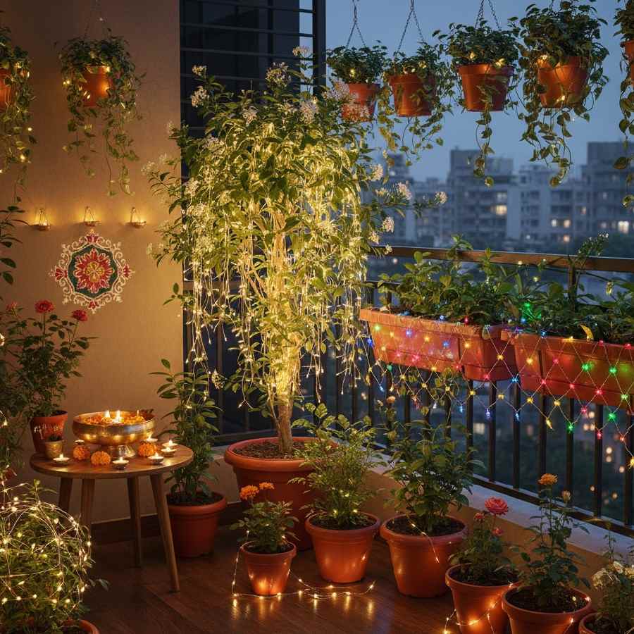 আলোয় বাগান সাজানো যায় এই ভাবেও।