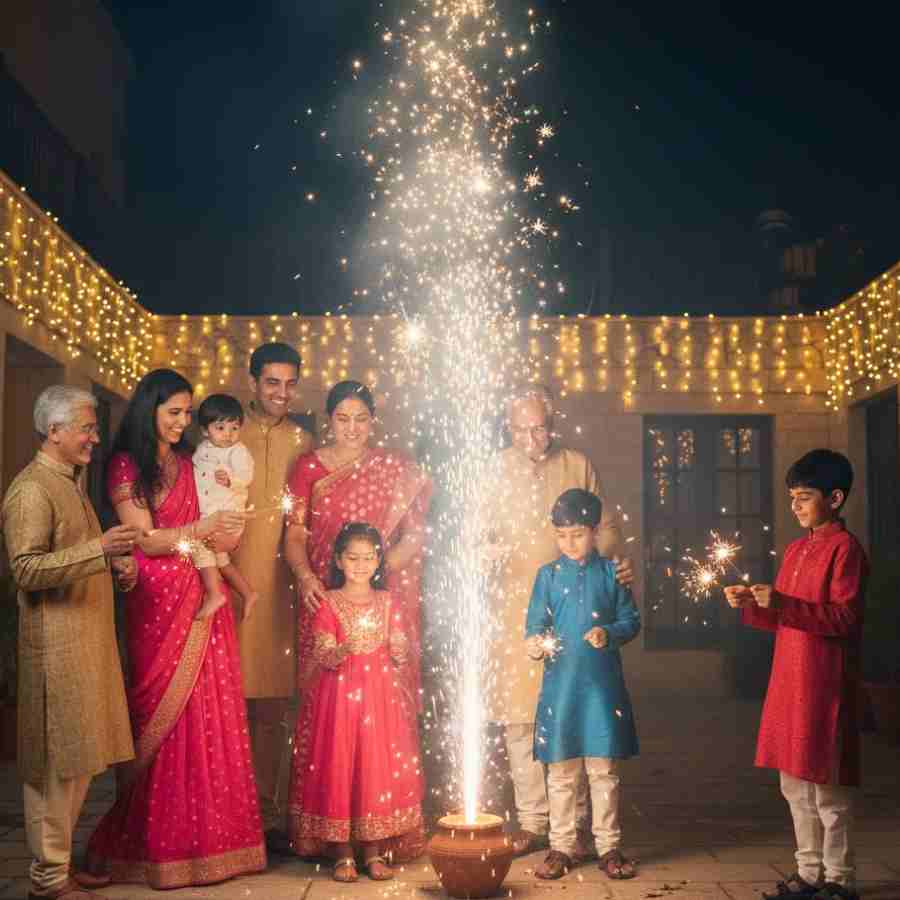 বাজি পোড়ানোর সময়ে সতর্ক থাকুন।