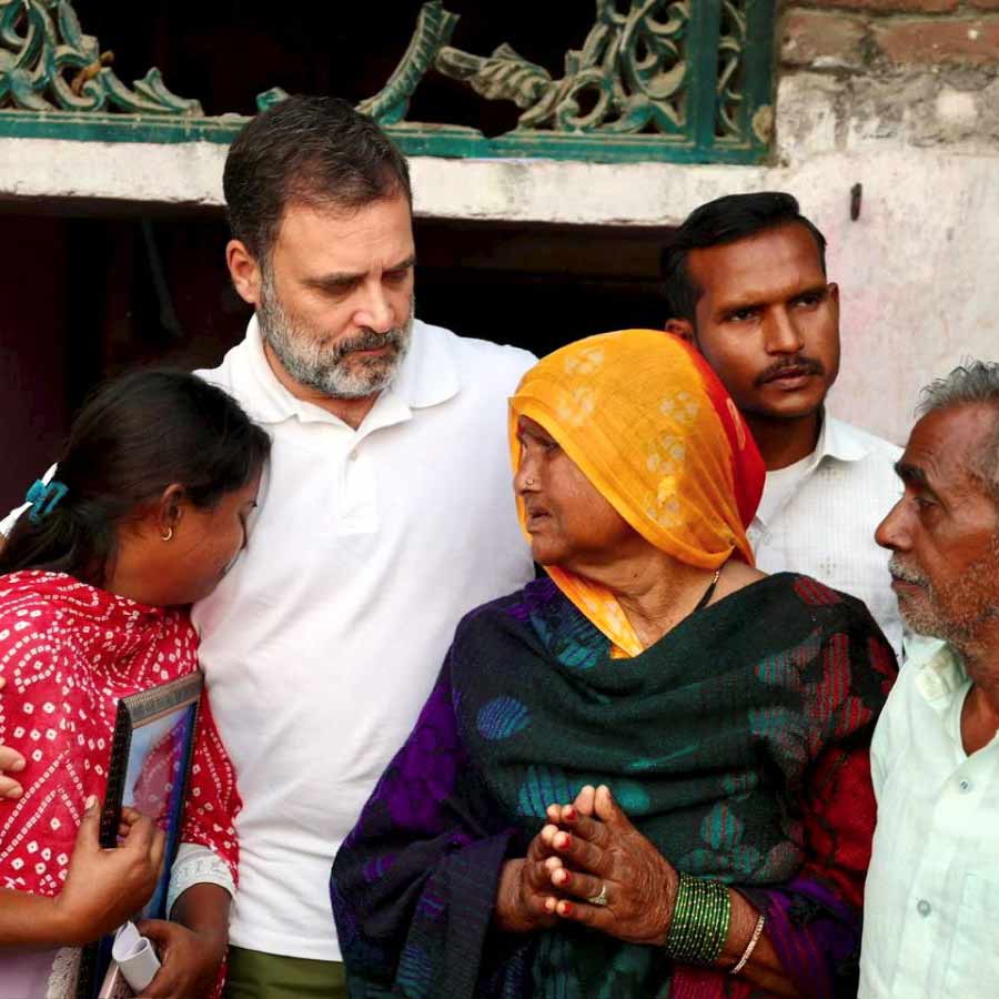 Rahul Gandhi meets the family members of late Hariom Valmiki, a man allegedly lynched in Raebareli