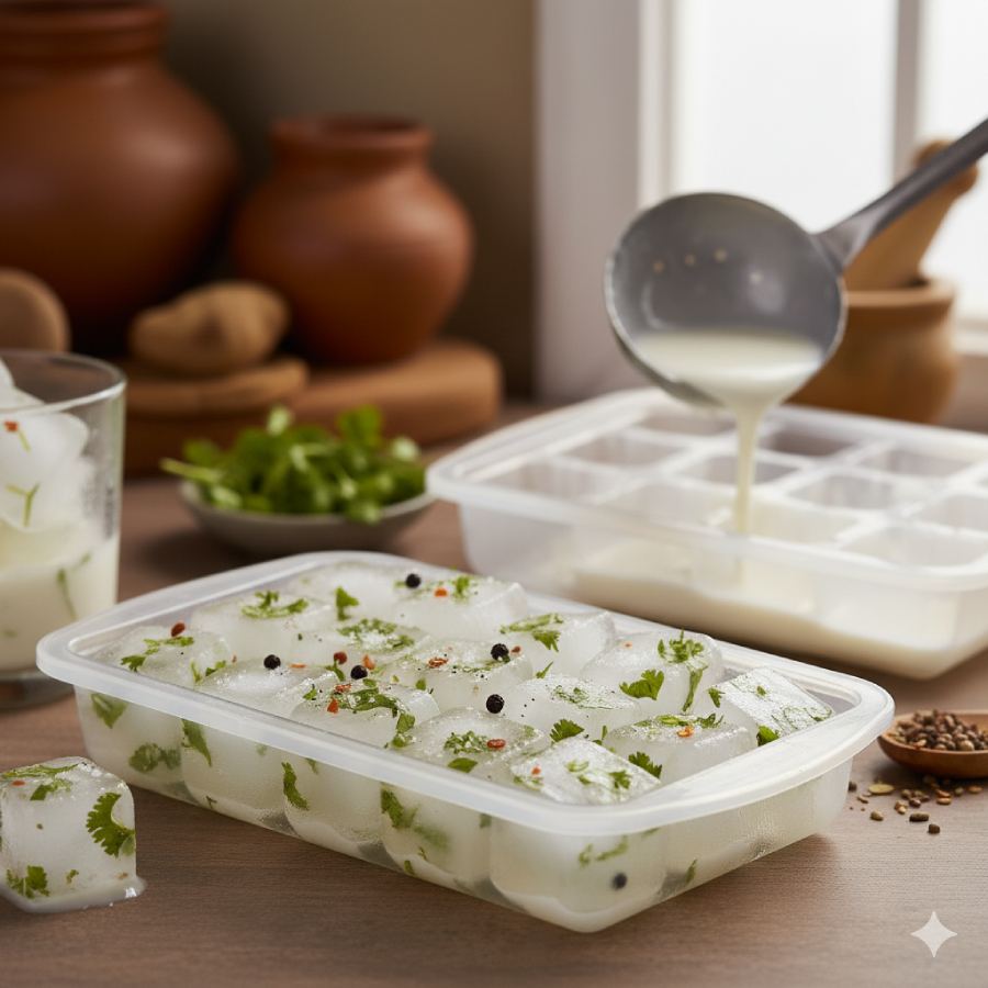 ছাস বা লস্যির কিউব বানিয়ে রাখলে কী সুবিধা হবে?