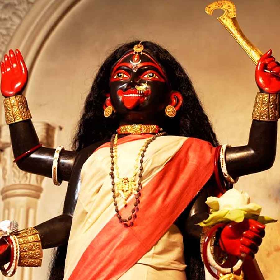  চতুর্ভুজা এলোকেশী শ্যামসুন্দরী কালীর রূপ শান্ত