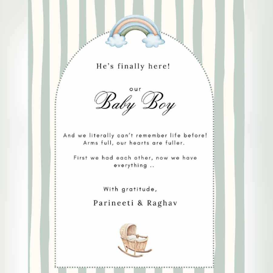 সন্তানের আগমন হয়ে গিয়েছে। 